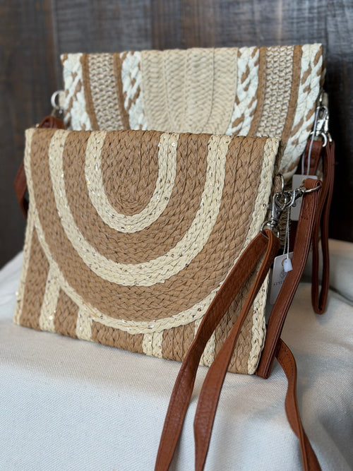 Boho Woven Straw Crossbody Bag