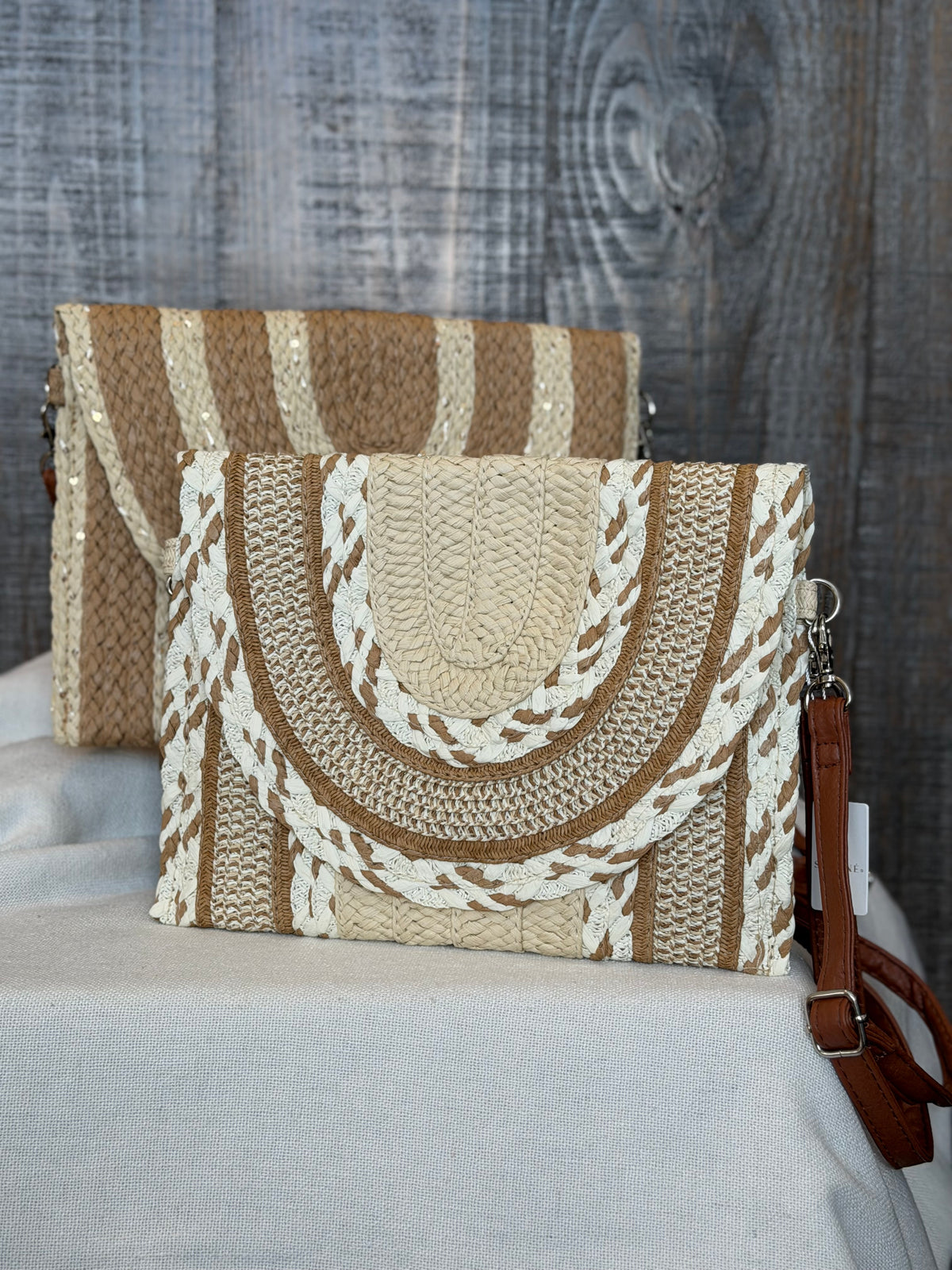 Boho Woven Straw Crossbody Bag